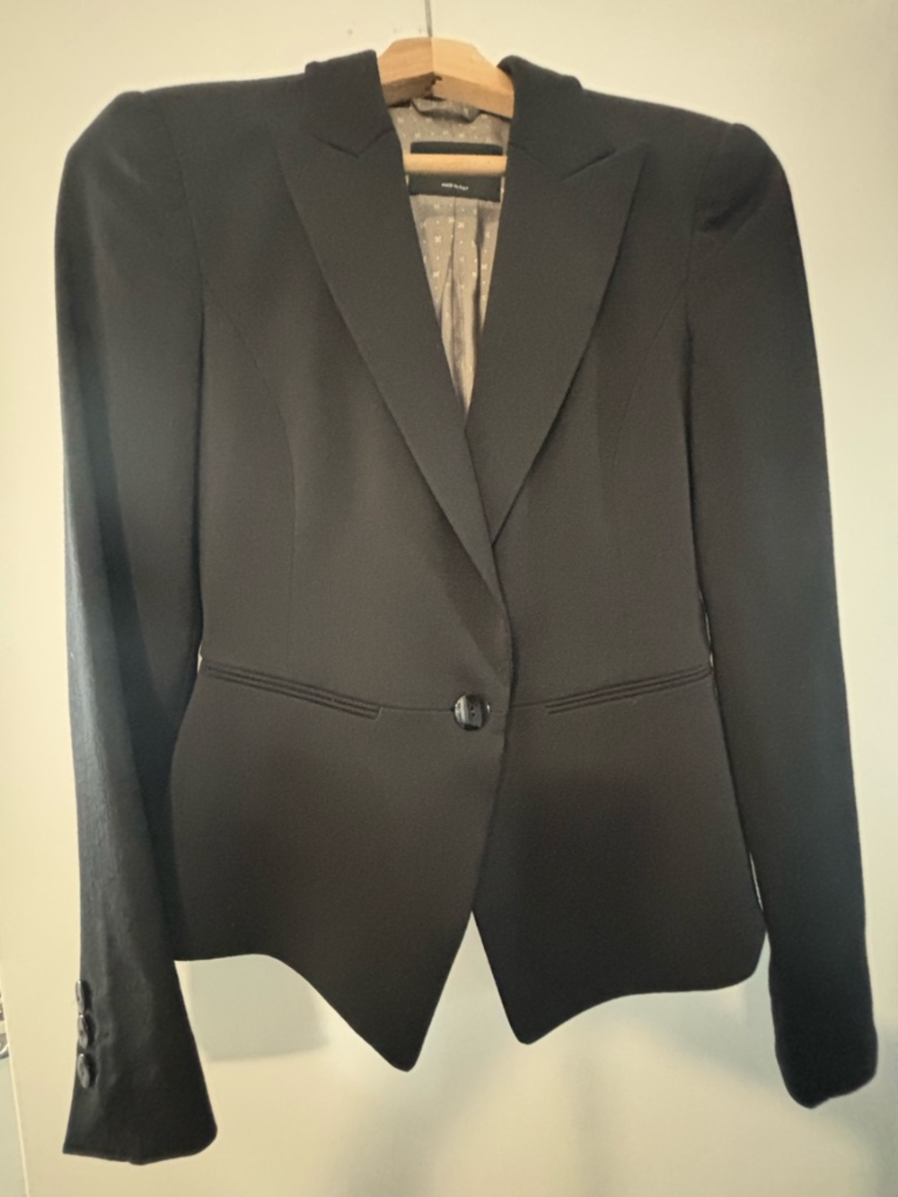 Emporio Armani Black Single-Button Tailored Blazer